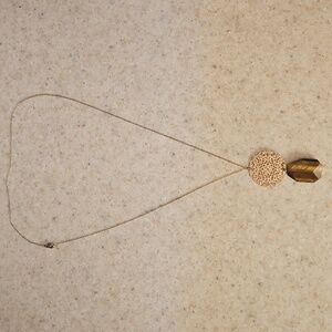 Chic Gold and Brown Pendant Necklace
